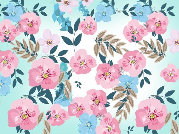 Kate Retro Spring Flowers Backdrop for Photography Designed by JFCC