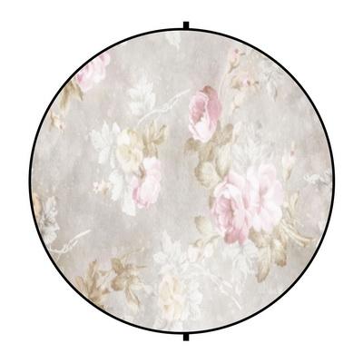 Kate White Wood/Flowers Round Mixed Collapsible Backdrop for Baby Photography 5X5ft(1.5x1.5m)