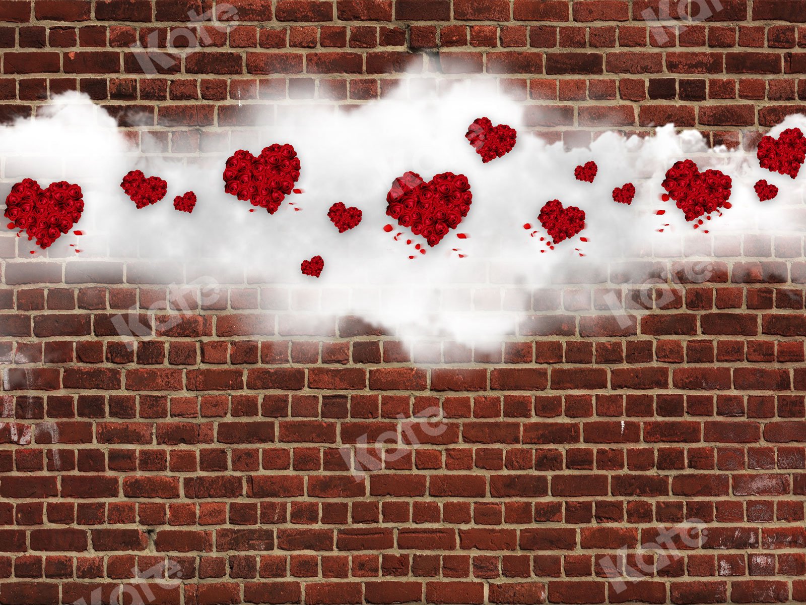 Kate Valentine's Day Brick Wall Backdrop for Photography