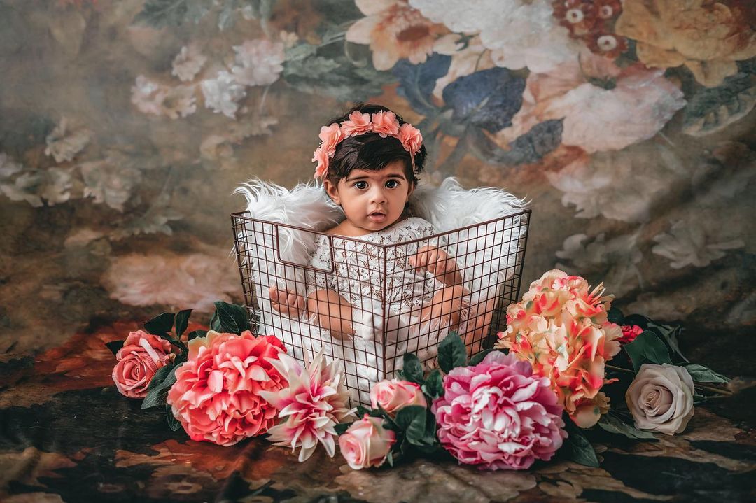 Kate Fine Art Retro Brown Flowers Backdrop for Photography