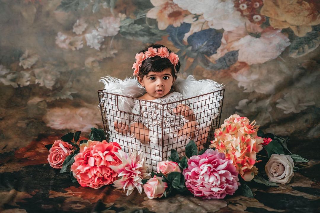 Kate Fine Art Retro Brown Flowers Backdrop for Photography -UK