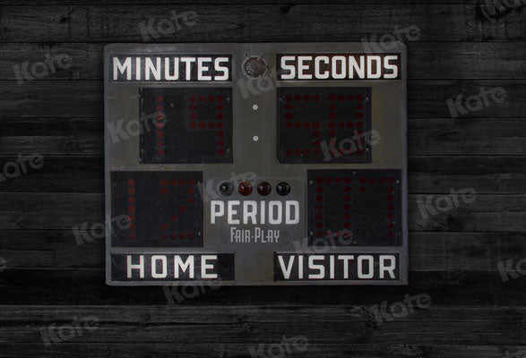 Kate Sports Black Vintage Basketball Scoreboard Backdrop for Photography