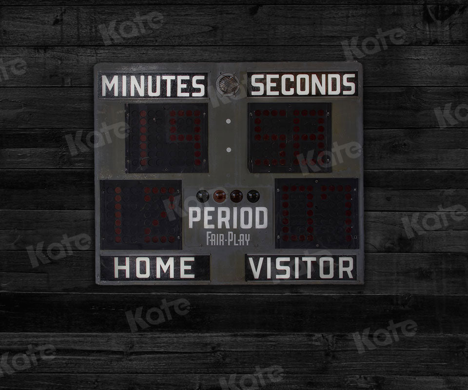 Kate Sports Black Vintage Basketball Scoreboard Backdrop for Photography