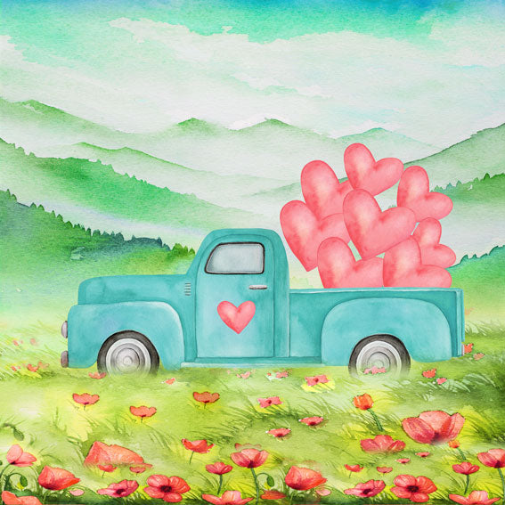 Kate Valentine's Day Fine Art Truck Backdrop for Photography