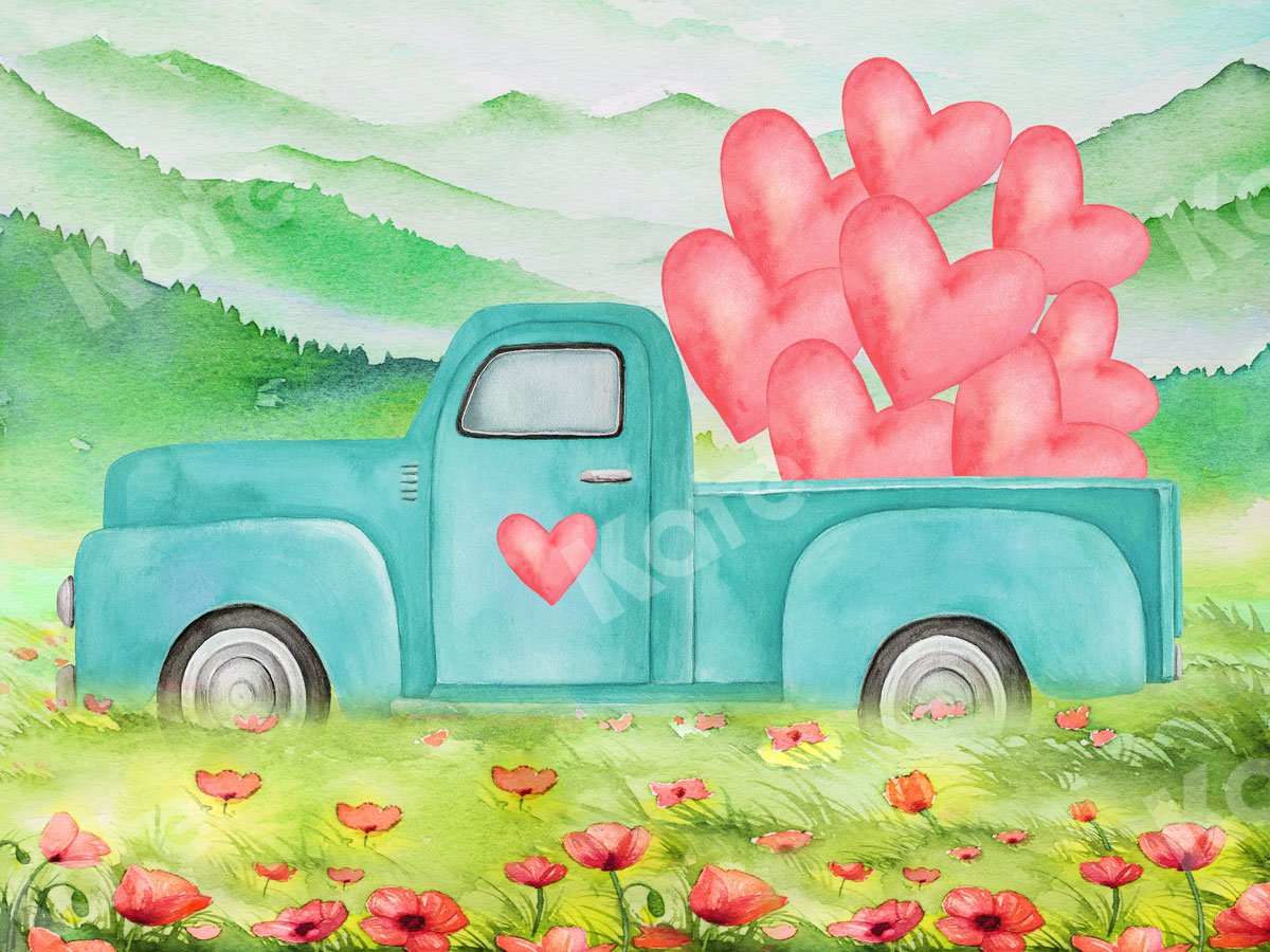 Kate Valentine's Day Fine Art Truck Backdrop for Photography