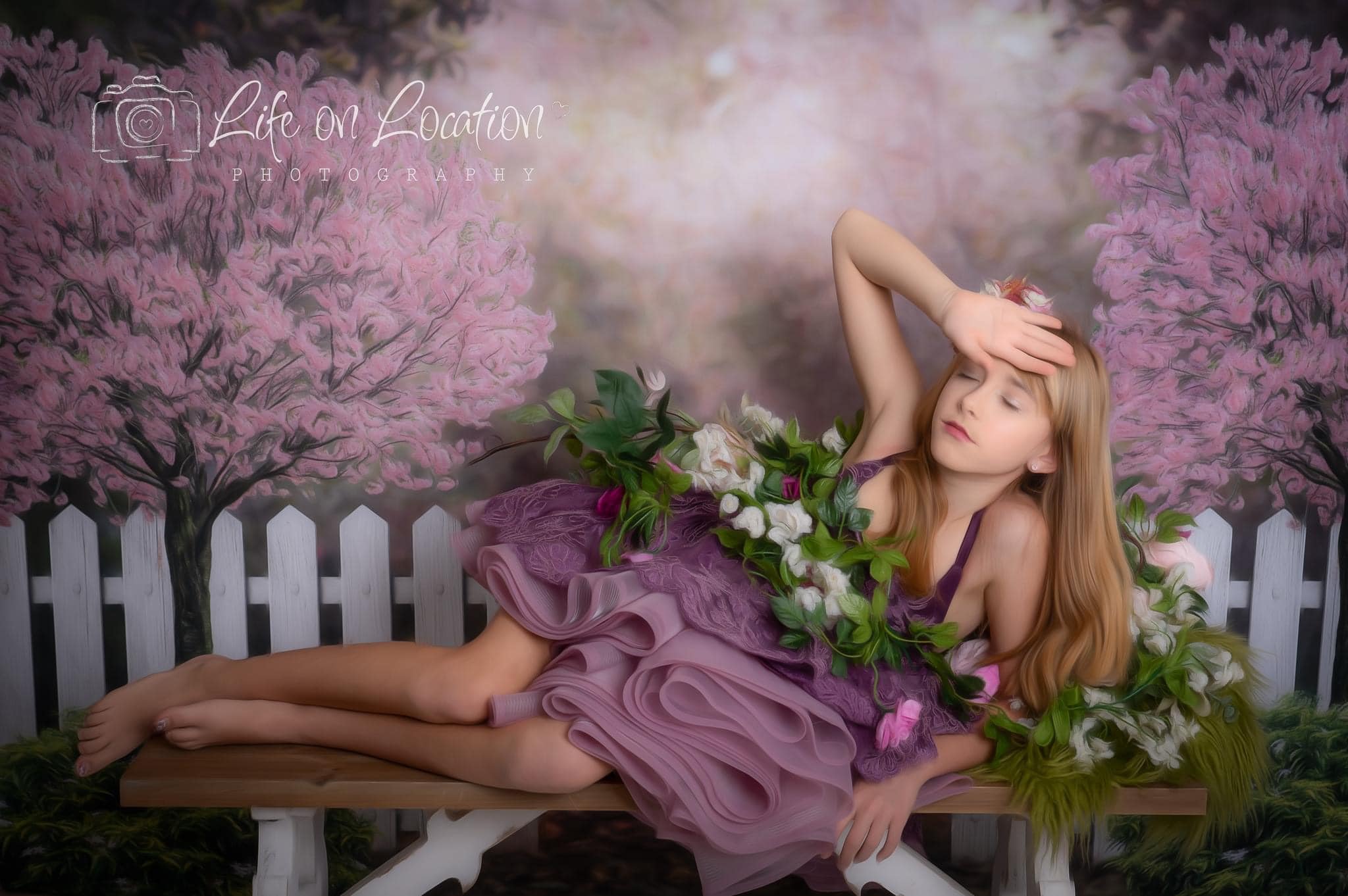 Kate Spring Garden Cherry Blossoms Backdrop for Photography -UK