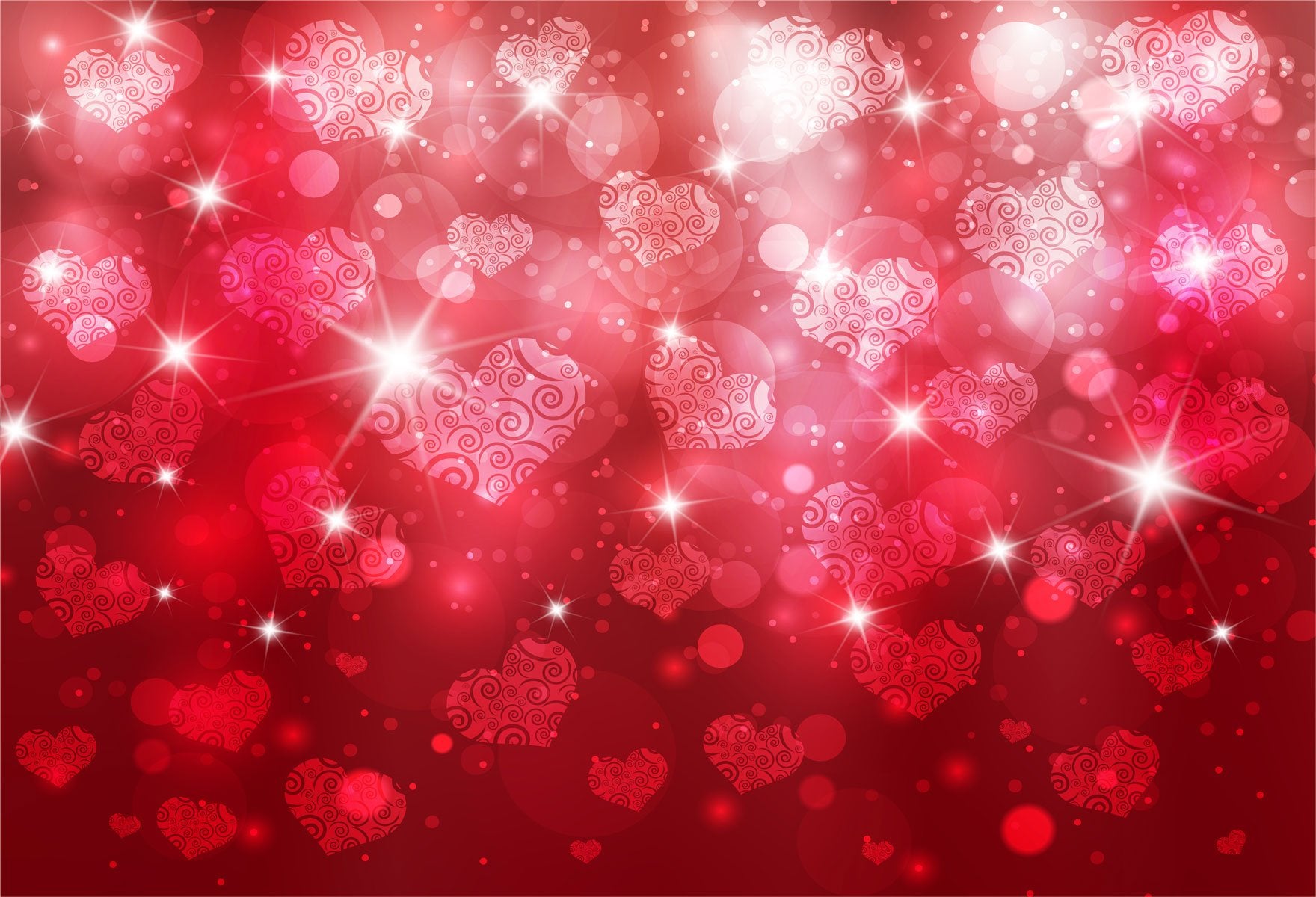 Kate Red Bokeh Valentine's Day Love heart backdrop - Kate backdrop UK