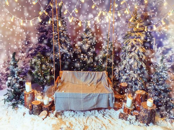Kate Bokeh Christmas Glitter Snow Tree Photography Backdrop - Kate backdrop UK