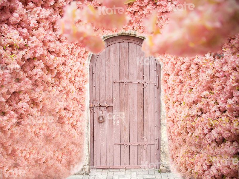 Kate Valentine's Day Pink Florals Front Door Backdrop for Photography