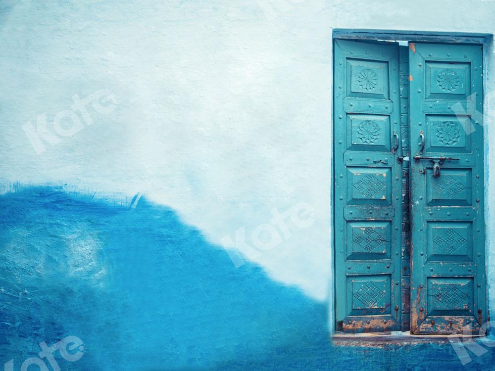 Kate Blue Door in Front Backdrop for Photography