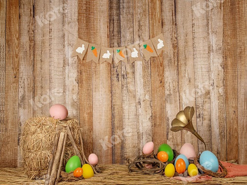 Easter Eggs Wood Wall Backdrop