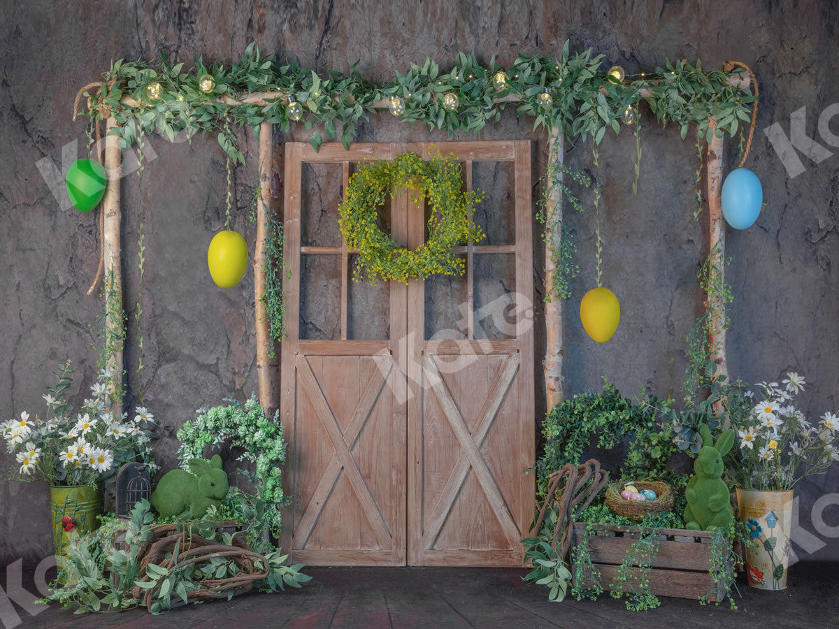 Easter Grass Barn Door Backdrop