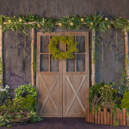 Kate Spring Barn Door with Lignts Backdrop Designed by Jia Chan Photography