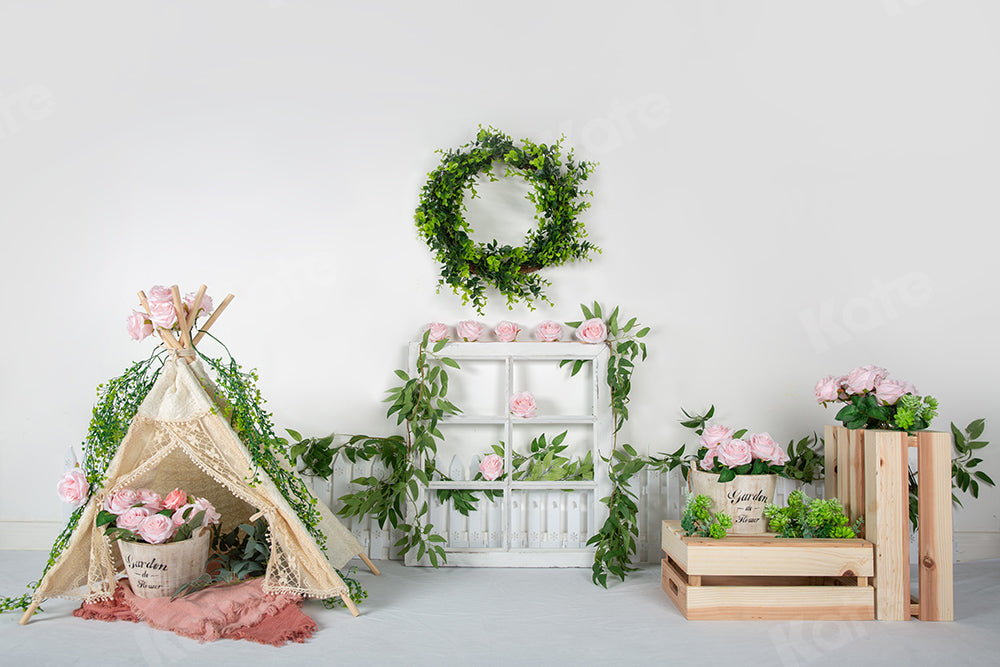 Kate Spring Pink Roses with Tent Backdrop Designed by Jia Chan Photography
