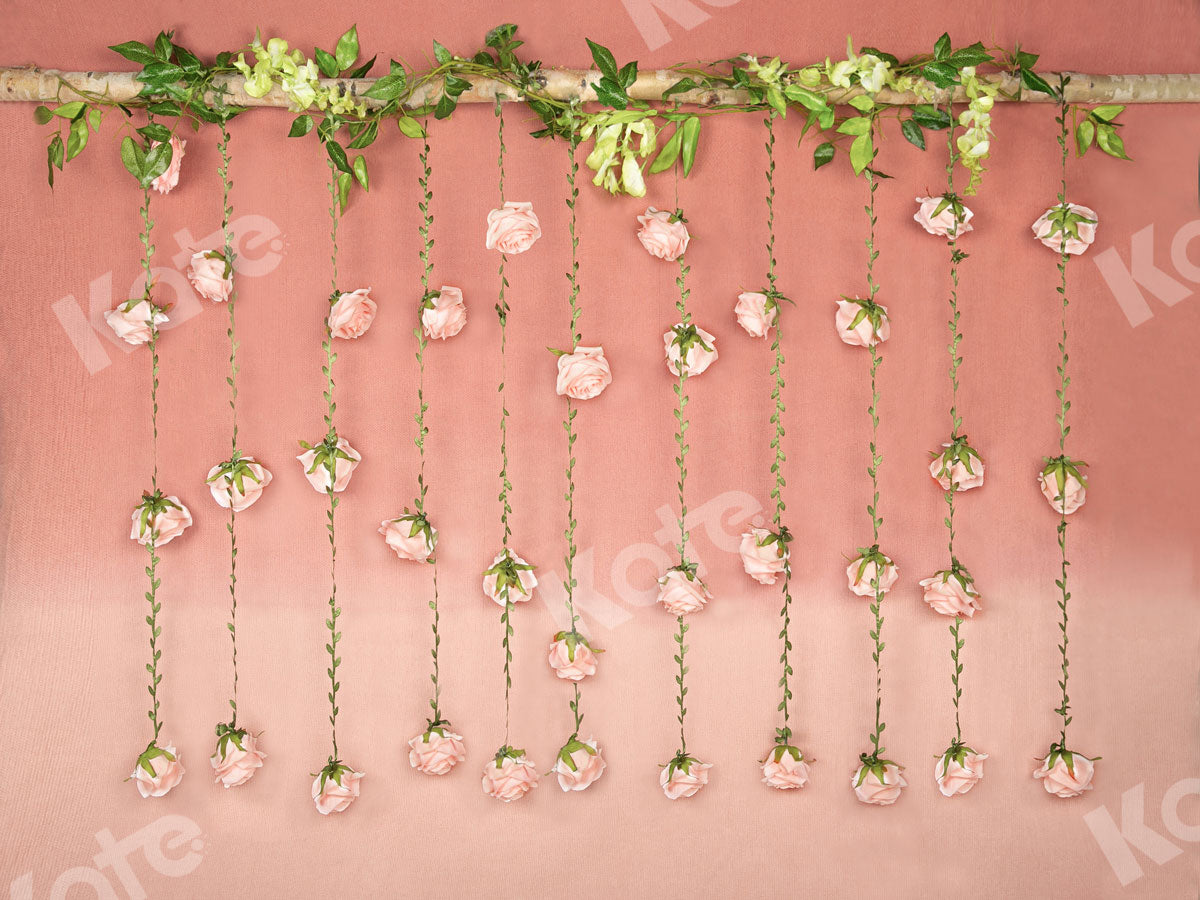 Kate Spring Pink Hanging Flower Backdrop Designed by Jia Chan Photography