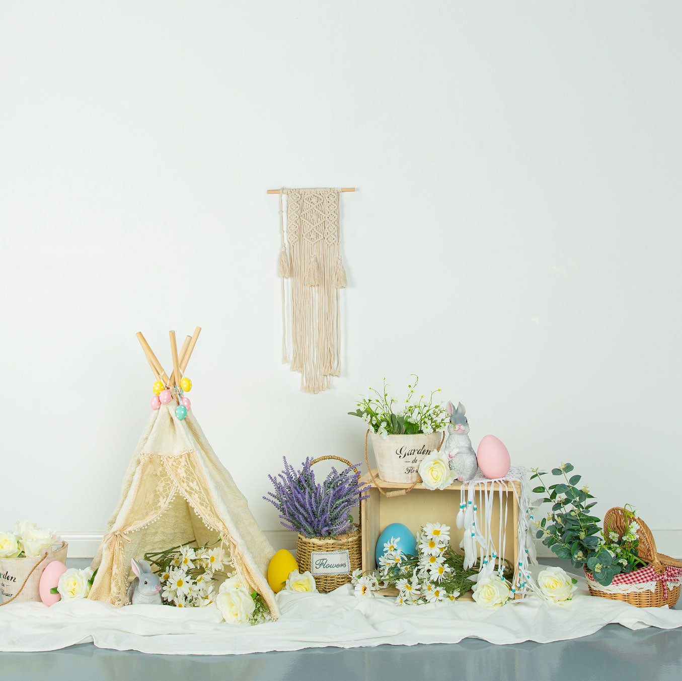 Kate Spring\Easter Floral Egg Decoration Backdrop Designed by Jia Chan Photography -UK