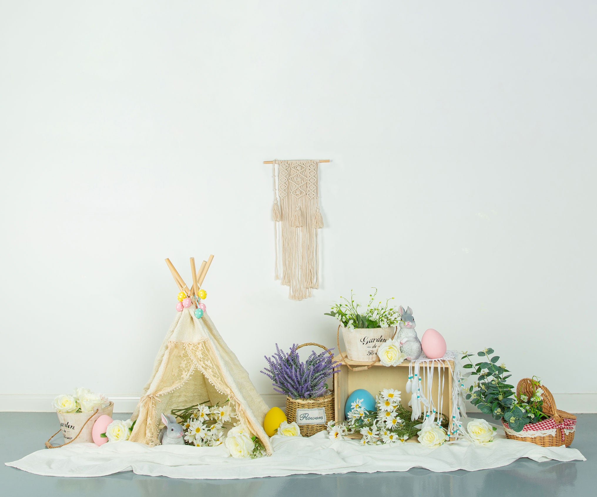Kate Spring\Easter Floral Egg Decoration Backdrop Designed by Jia Chan Photography