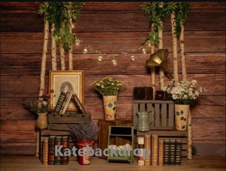 Katebackdrop拢潞Kate Valentine's Day Light Wooden Phonograph Backdrop Designed by Jia Chan