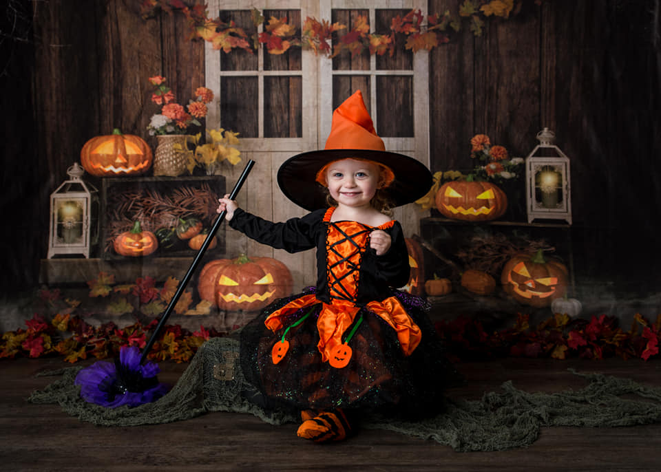 Kate Autumn/Thanksgiving Pumpkins Lights Backdrop Designed by Jia Chan Photography -UK