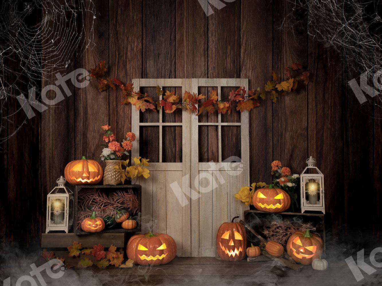 Kate Autumn/Thanksgiving Pumpkins Lights Backdrop Designed by Jia Chan Photography