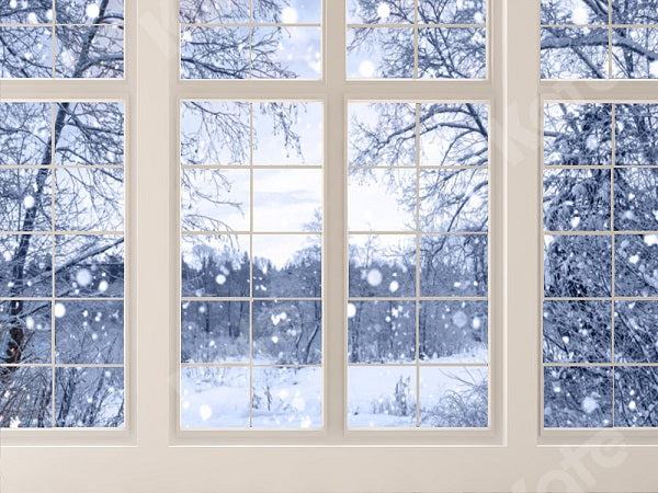 Kate Window Backdrop Winter Snow Garden Designed by Emetselch