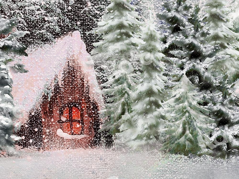 Kate Xmas Backdrop Snow Forest Designed by Chain Photography -UK