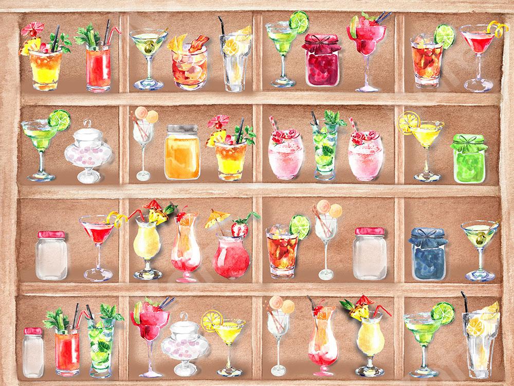 Kate Summer Backdrop Drinks Cabinet Watercolor Designed by GQ