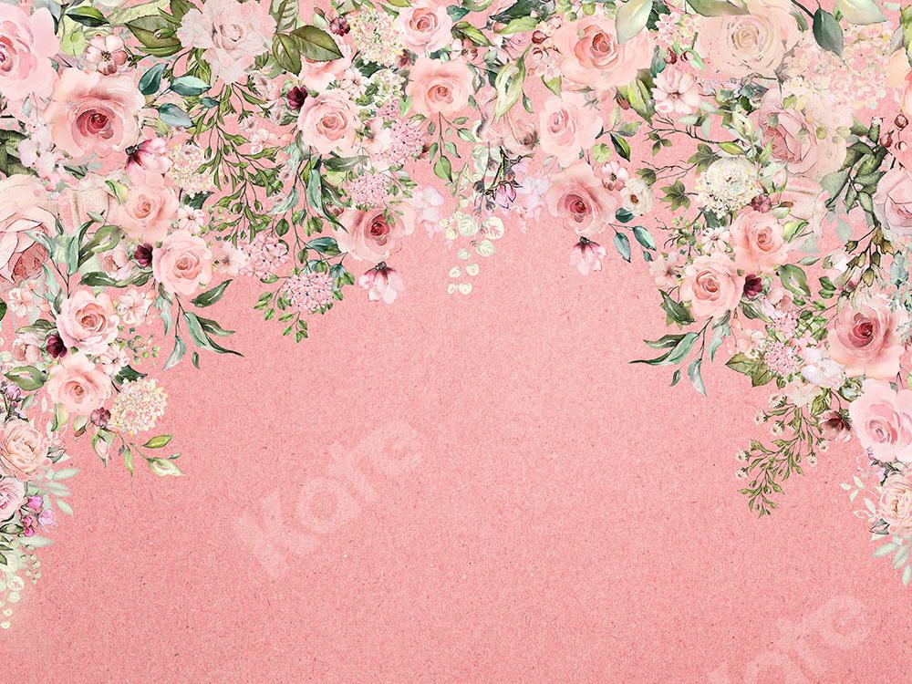 Kate Florals Backdrop Pink Roses Designed by GQ