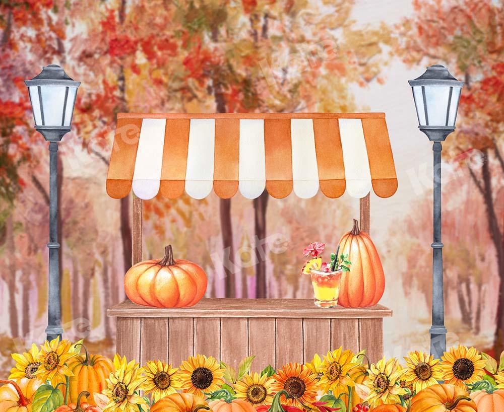 Kate Fall/thanksgiving Pumpkin Stand Backdrop Designed by GQ -UK