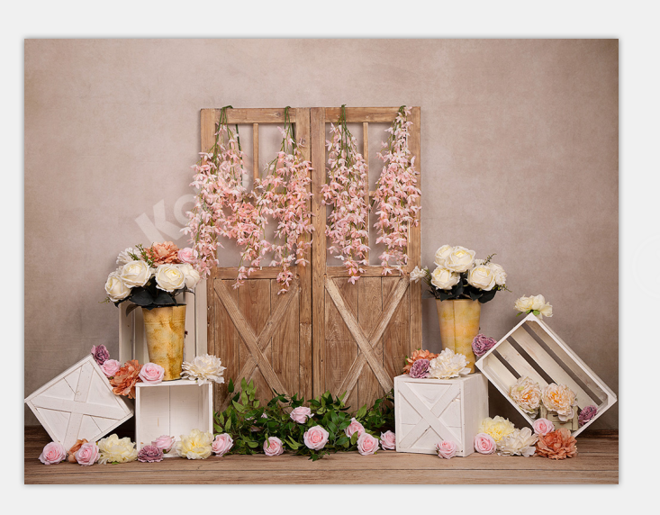 Kate Spring Flowers Door Backdrop Designed by Emetselch