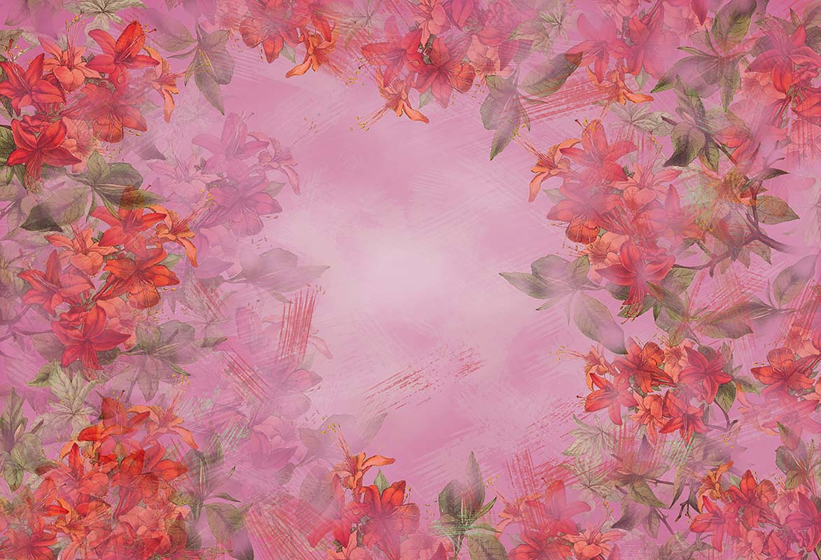 Kate Fine Art Floral Red Backdrop Designed by GQ -UK