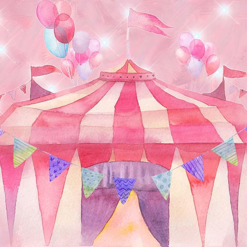 Kate Cake Smash Pink Circus Backdrop Designed by GQ -UK