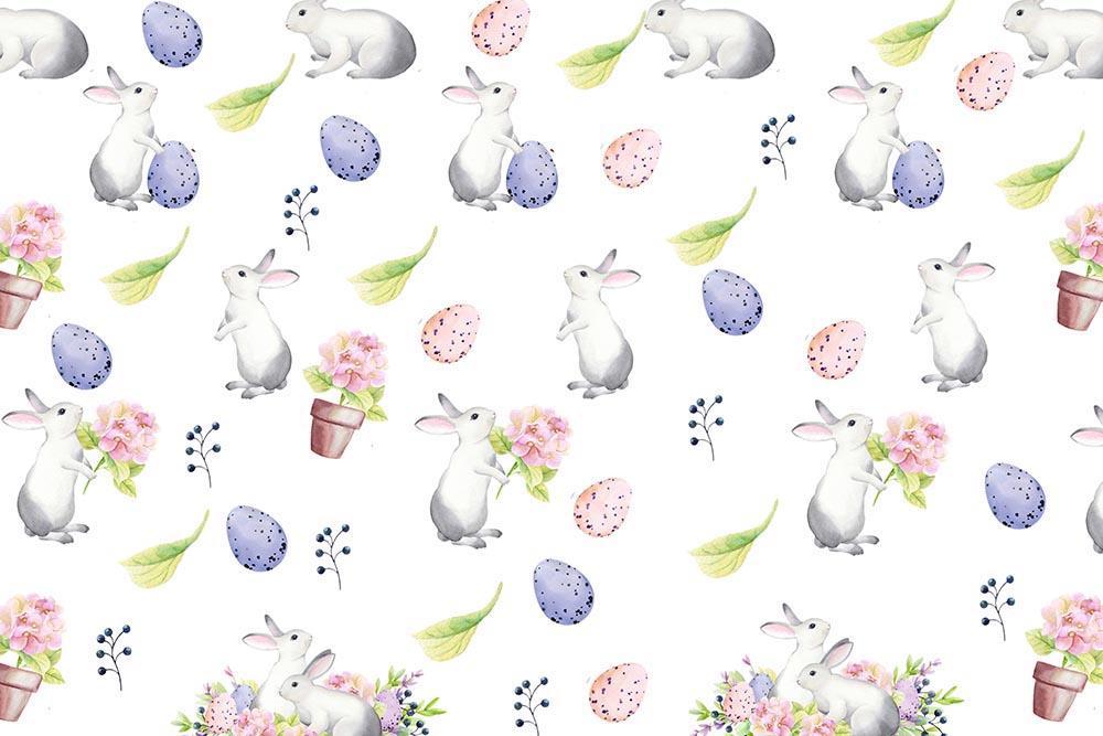 Kate Easter Bunny Pink Purple Eggs Backdrop Designed by Chain Photography -UK
