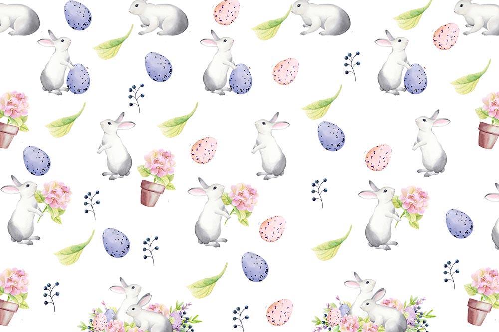 Kate Easter Bunny Pink Purple Eggs Backdrop Designed by Chain Photography