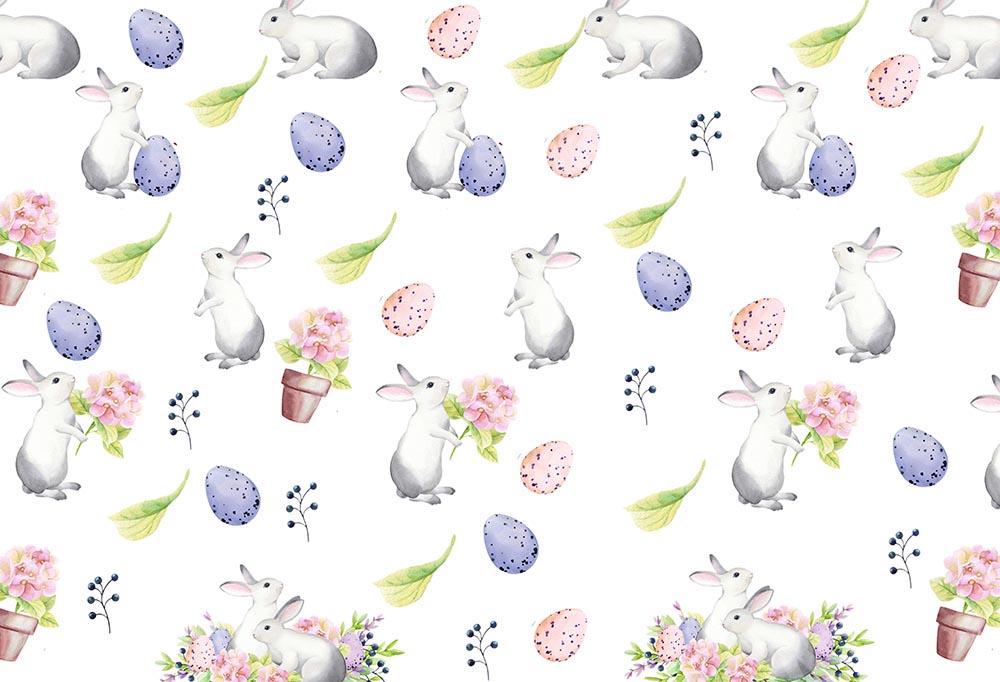 Kate Easter Bunny Pink Purple Eggs Backdrop Designed by Chain Photography