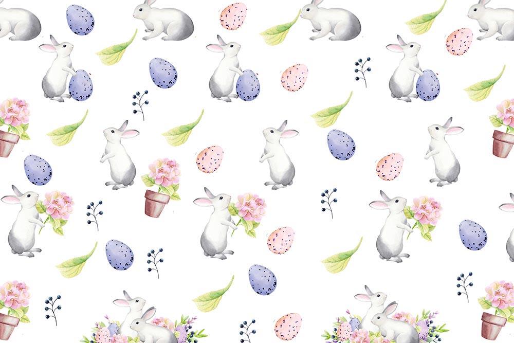 Kate Easter Bunny Pink Purple Eggs Backdrop Designed by Chain Photography