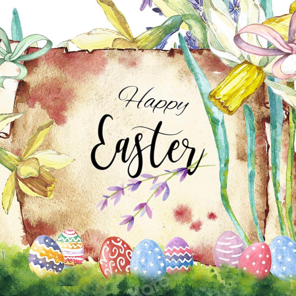 Kate Happy Easter Watercolor Backdrop Designed by Chain Photography