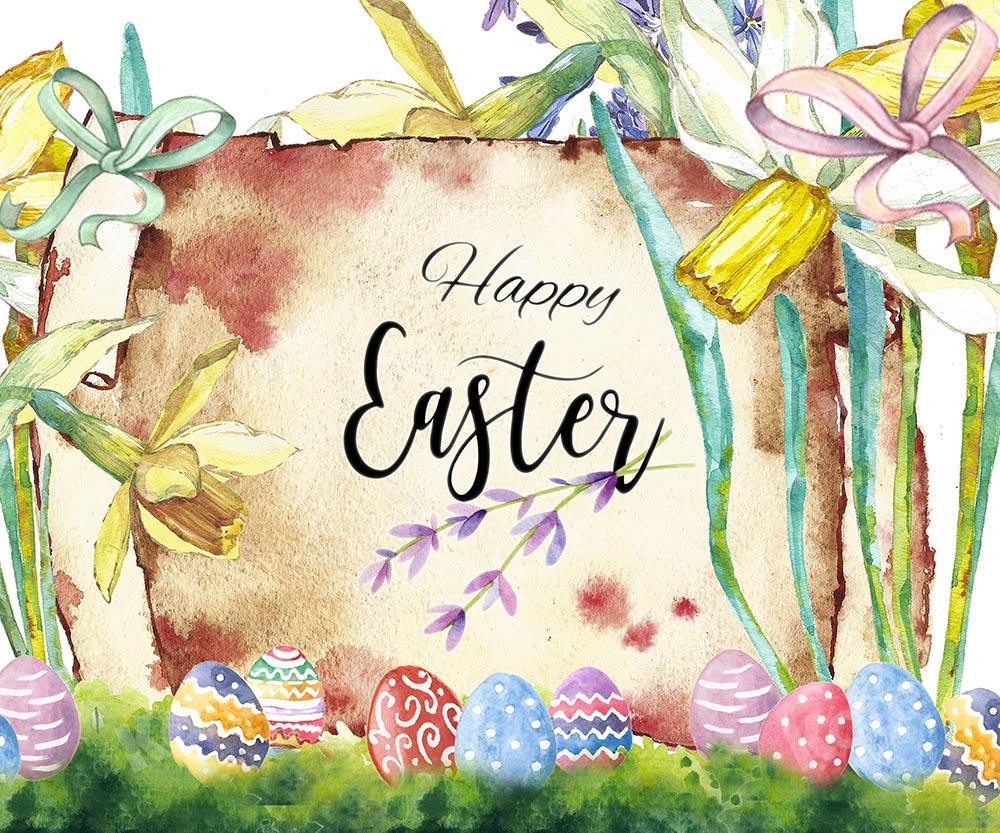 Kate Happy Easter Watercolor Backdrop Designed by Chain Photography