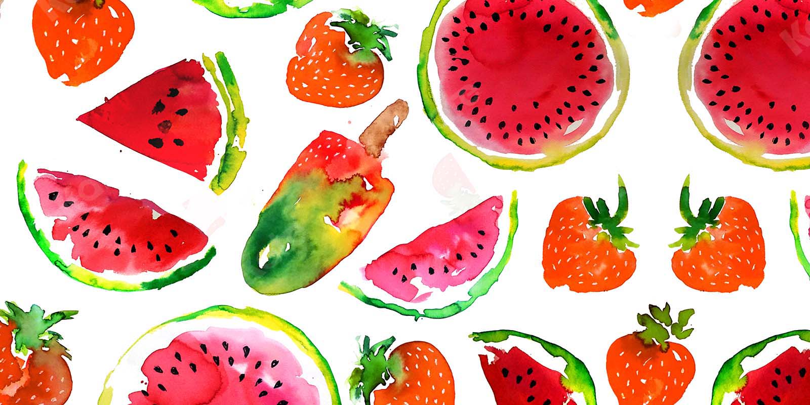 Kate Summer Watermelon Strawberry Ice Cream Backdrop Designed by GQ