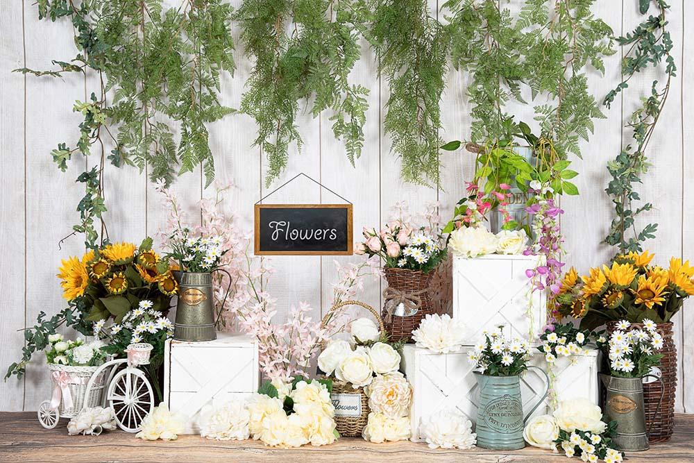 Kate Spring/mother's Day Flowers Shop Vine Backdrop Designed by Emetselch