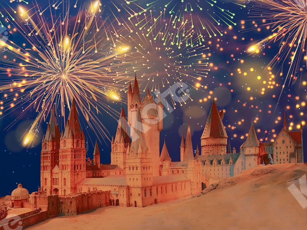 Kate Fairy Tale Backdrop Castle Fireworks Designed by Chain Photography -UK