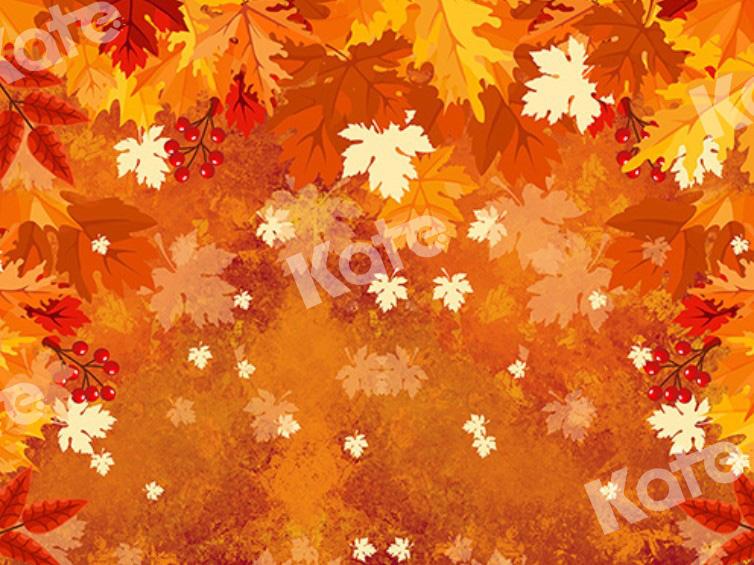 Kate Autumn Backdrop Yellow Fallen Leaves Designed by Chain Photography -UK