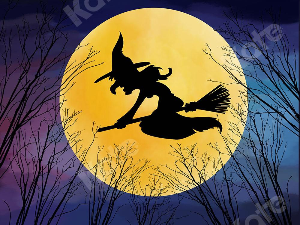 Kate Halloween Backdrop Witch Moon Night Designed by Chain Photography