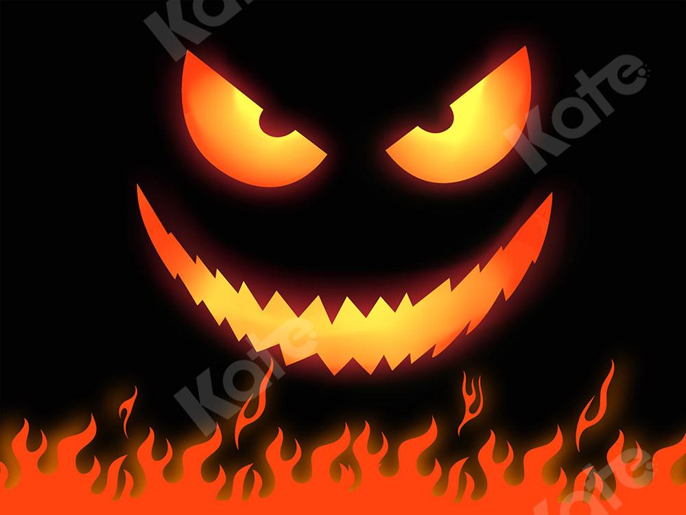 Kate Halloween Backdrop Fire Ghost Face Designed by Chain Photography