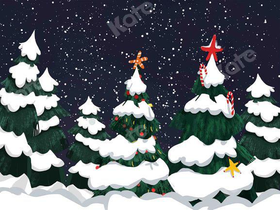 Kate Christmas Snow Forest Backdrop Designed by GQ