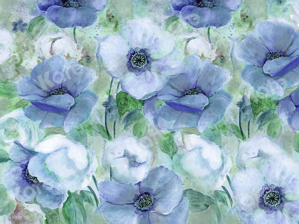 Kate Fine Art Blue White Flower Backdrop Designed by GQ