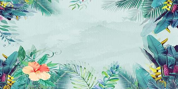 Kate Summer Palm Leaves Light Blue Backdrop Designed by Chain Photography -UK