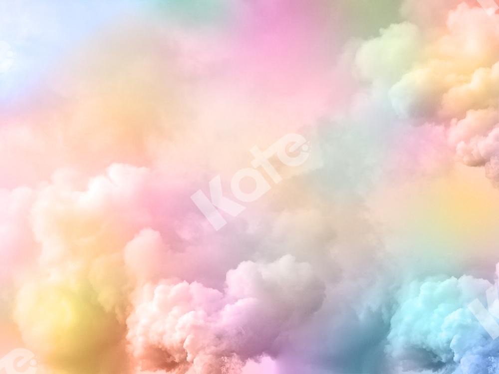 Kate Cake Smash Backdrop Rainbow Clounds Designed by Chain Photography -UK