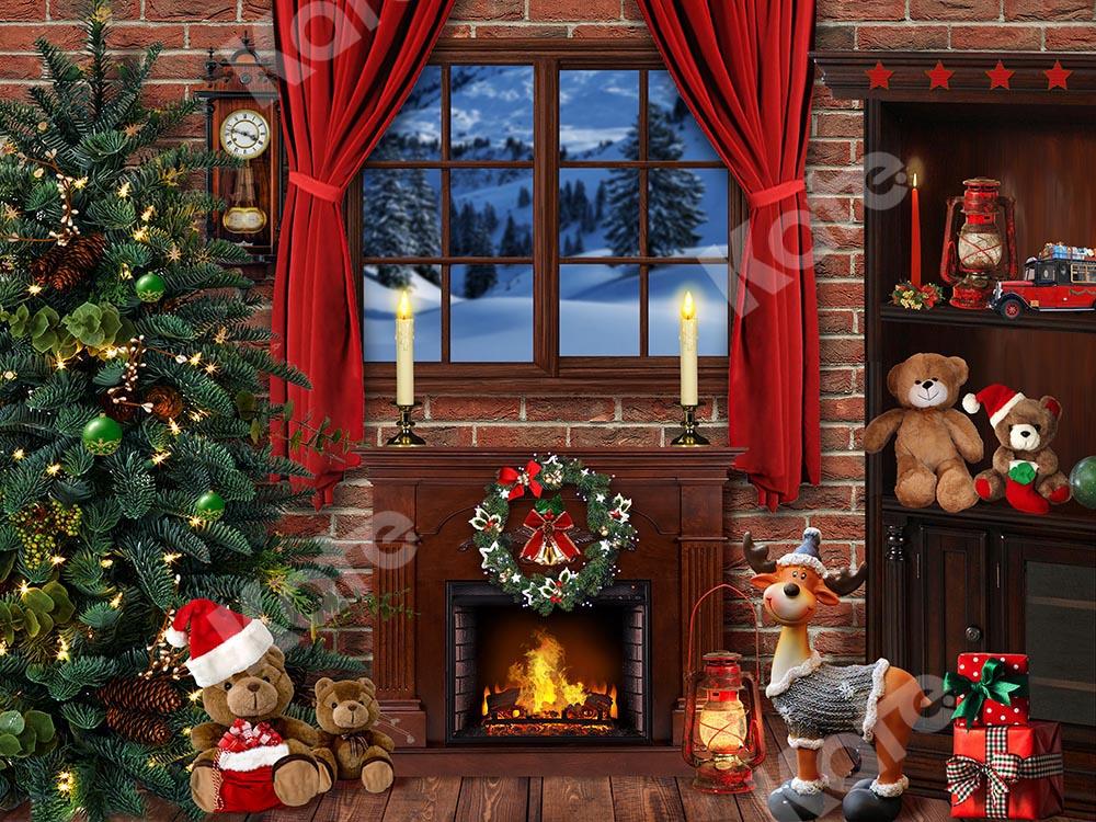 Kate Christmas Deer Bears Window Backdrop Designed by Chain Photography -UK
