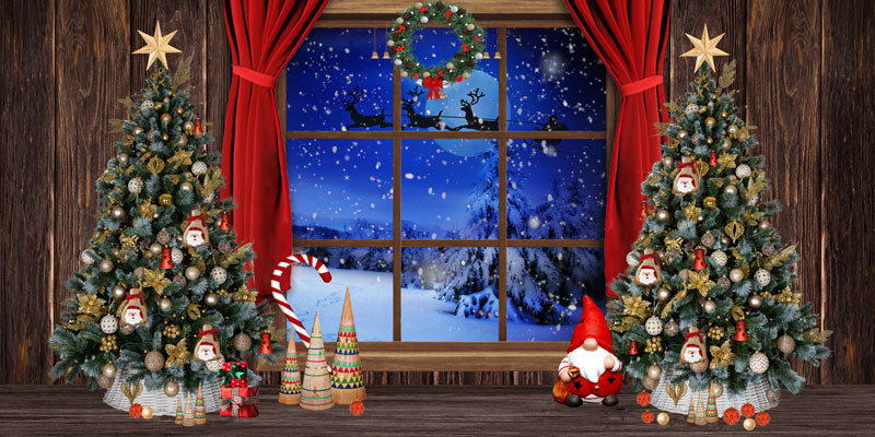 Kate Christmas Trees Window Backdrop Designed by Chain Photography